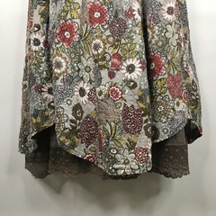Marty Midi Dress Size M Gray Brown Floral Cottagecore Prairie Modest Layered