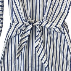 Lauren Ralph Lauren Ladies Blue & White Striped Cotton Broadcloth Shirtdress, 6