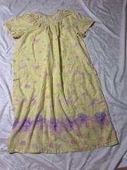 Elegant Emily Sz L Pearl Snap Housecoat Yellow Butterflies Granny Cottagecore
