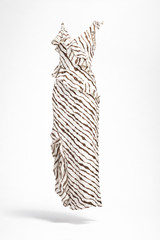 Future Collective Zebra Print One Shoulder Ruffle Maxi Dress 2XS, S, M, L, XL 1X