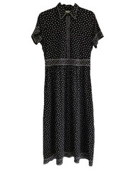 Max Studio Polka For Dress Fit Flare Pockets Size Small Chest 36” Midi