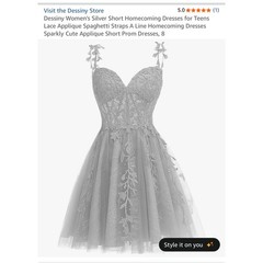 Wear Your Love Floral Lace Tulle Cocktail Dress Sage Grey Prom Homecoming NEW