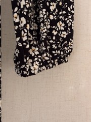 J. Jill Black/White Floral A-Line Knit Midi Dress Stretch Scoop Neck, Size S