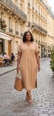 Jessica London Women&rsquo;s Plus Size Cuff Sleeve Beige Shirtdress Size 18W Linen Bl