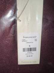 FRANCESCA’S Donna Pleated Knit Midi Dress in Burgundy – Size Small