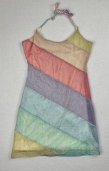 Kurt Geiger London Metallic Multicolor Halter Dress Colorblock Mini
