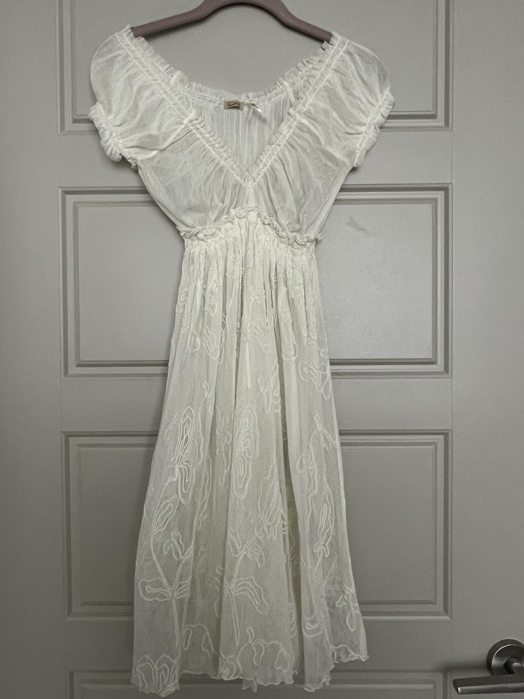 Max Studio Special Edition Sheer Embroidered Boho Summer Dress S