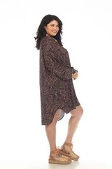 Johnny Was Millo Wild Midi Shirt Swim Cover-Up Dress Plus Size CSW7622-DX