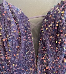 NWT Purple Sequined Party Dress Wear Your Love Prom Sz S/M See Measurements