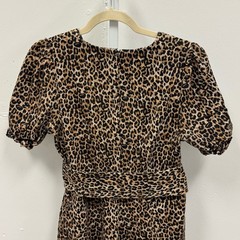 Marissa Webb The Carly Leopard Micro Corduroy Mini Belted Dress Animal Print Sz6