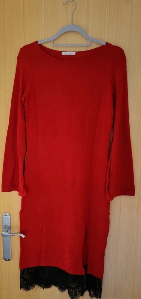 New Womens &lsquo;Mint & Berry&rsquo; Beautiful Red & Black Slit Dress Size Small