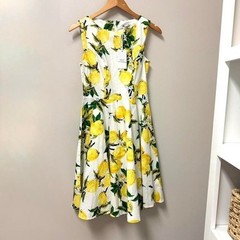 Grace Karin NWT Lemon Print Sleeveless Fit & Flare Vintage Style Retro Dress – S
