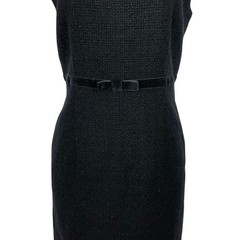 Gap Wool Blend Tweed Sheath Dress Velvet Bow Sleeveless Size 8 Business Career