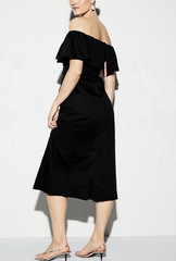 Old Navy by The Occasion Midi Dress Black Preppy Ruffle Vacay Boho Size XL NWT