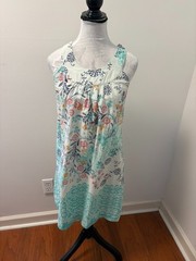 J. Jill Women&rsquo;s Sleeveless Floral Shift Dress Size S Cotton Multicolor Casual