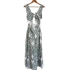 ZARA Dress Small Maxi Embroidered Boho Long Resort Vacation Cruise Cut Out 70s