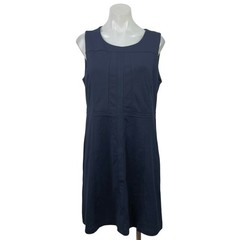 Elle Women&rsquo;s Blue Sleeveless Midi Tank Athletic A-Line Shift Sheath Dress Size L