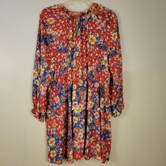 Emery Rose 2XL Red Floral Boho Tiered Long Sleeve V-Neck Tie Dress NWT