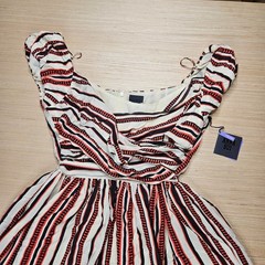 Anna Sui Silk Striped Dress Women 13 Multi-Color NEW Designer Boho Target
