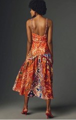 Farm Rio for Anthropologie Size M Ikat Print Midi Dress
