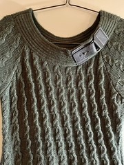 United States Sweaters Olive Green Knit Belted Boat Collar Women’s Large