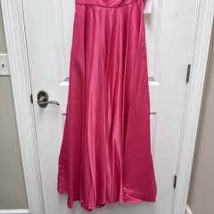 Mac Duggal Size 4 Pink 11684 One Shoulder A-Line Maxi Gown Feather Prom Dress