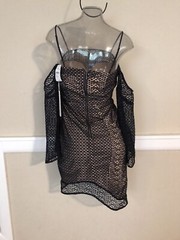 KEEPSAKE The Label EASY LOVE Off Shoulder Mini Dress Eyelet S,M,L NAVY NWT$235