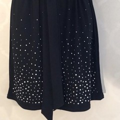 WHITE HOUSE BLACK MARKET Black Sleeveless Silver Studded Blouson Dress Size M