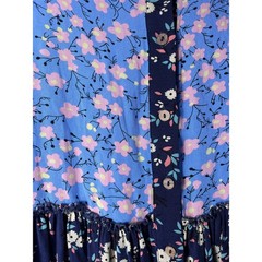 Easel Sz M Oversized Patchwork Floral Boho Button Up Babydoll Shirt Tunic Dress