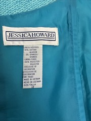Classic Feminine Jessica Howard Fit & Flare Turquoise/Lime Green Dress Size 12