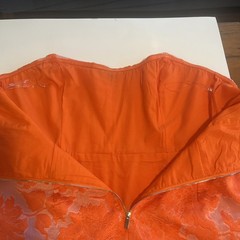 Showpo. BRAILEY MINI DRESS Strapless Dress Orange Jacquard Size 10