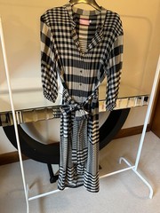 TEIJA x Next Label Mix Check Dress Black & Light Camel Size UK 14
