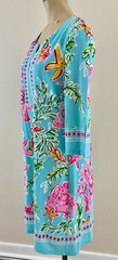 BARBARA ERICKSON NWOT Sz Medium Multi Coral Reef Starfish V-Neck Stretch Dress