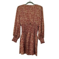 Strut & Bolt Berry Taupe Leopard Print Smocked Mini Dress Medium NWT Boho Party