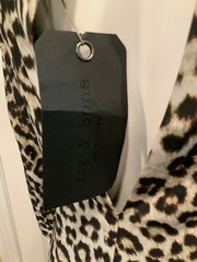 rag & bone Gray Brown Black « Short Leopard Dress » Silk Shift, Size 4, NWT!