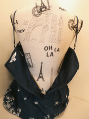 Speechless Blue Sundress Short Adj Straps Embroidered Zip Back Lined Size 9