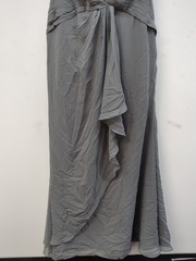 Sweetheart Neck Sleeveless Pleated Tie Back Bridesmaid Maxi Dress Size 16 Black
