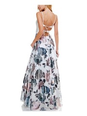 SAY YES TO THE Womens Fit + Flare Dress Ivory Spaghetti Strap Juniors 1