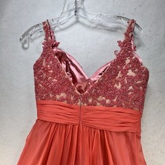 Cache Dress Vintage Long Maxi Y2K Ball Gown Prom Size 8 Pink Coral Sequin Fairy