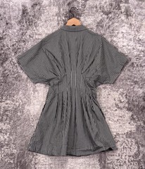 Anthropologie Dress Medium Womens Exquise Tobie Shirtdress Mini Gray Striped