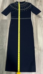 NWT Ann Taylor Navy Sparkle Rhinestone Cocktail Dress Stretch Knit event