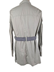 Brunello Cucinelli Khaki Off Shoulder Shirt Western Snap Front Mini Dress XXL