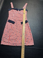 Marilyn Monroe Lipstick Combo PinUp Striped Corset Mini Dress Small Retro July 4