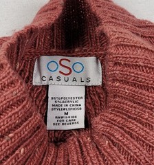 OSO Casuals Rust Brown Cold Shoulder Cable Knit Sweater Dress Women&rsquo;s M