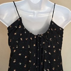 Madewell Tie-Back Button-Front Mini Dress in Geodot Floral in Black – 4
