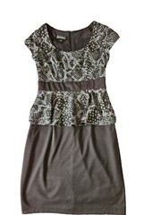 A. Buyer Dress Size 5 Black Peplum Business Casual Preppy Stretchy Excellent