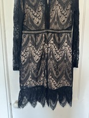 ASTR The Label Women’s Chelsi Black And Nude Long Sleeve Lace Dress Size XL