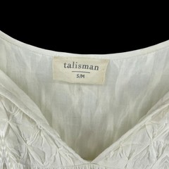 Talisman Dress Cream Fredrico Loose Fit Cotton S/M Boho Ethereal Cottagecore