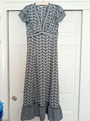 Stunning MAX STUDIO Black & White Print Maxi Dress w Single Flounce Hem S