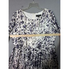 Lane Bryant Floral Pleated Wedding Guest Midi Dress Metallic Pinstripe SZ 20 NEW